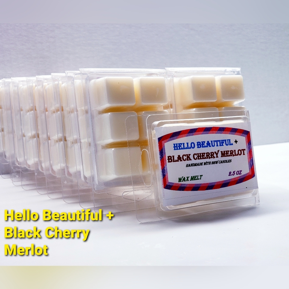 HELLO BEAUTIFUL+BLACK CHERRY MERLOT -Bath & Body Works Candle Wax Melts-$8/ pack